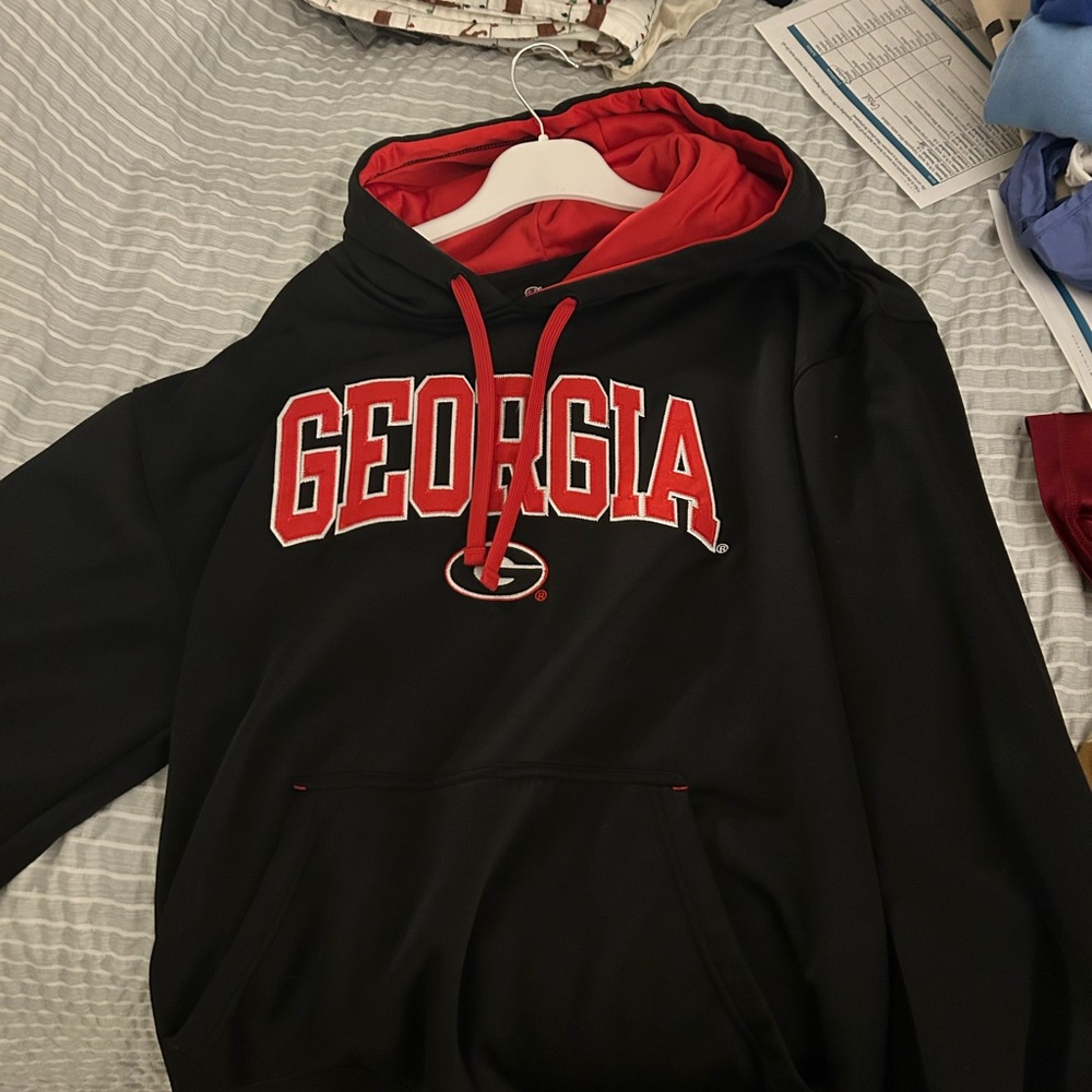 Champion Black and Red Sweater with Bold Design